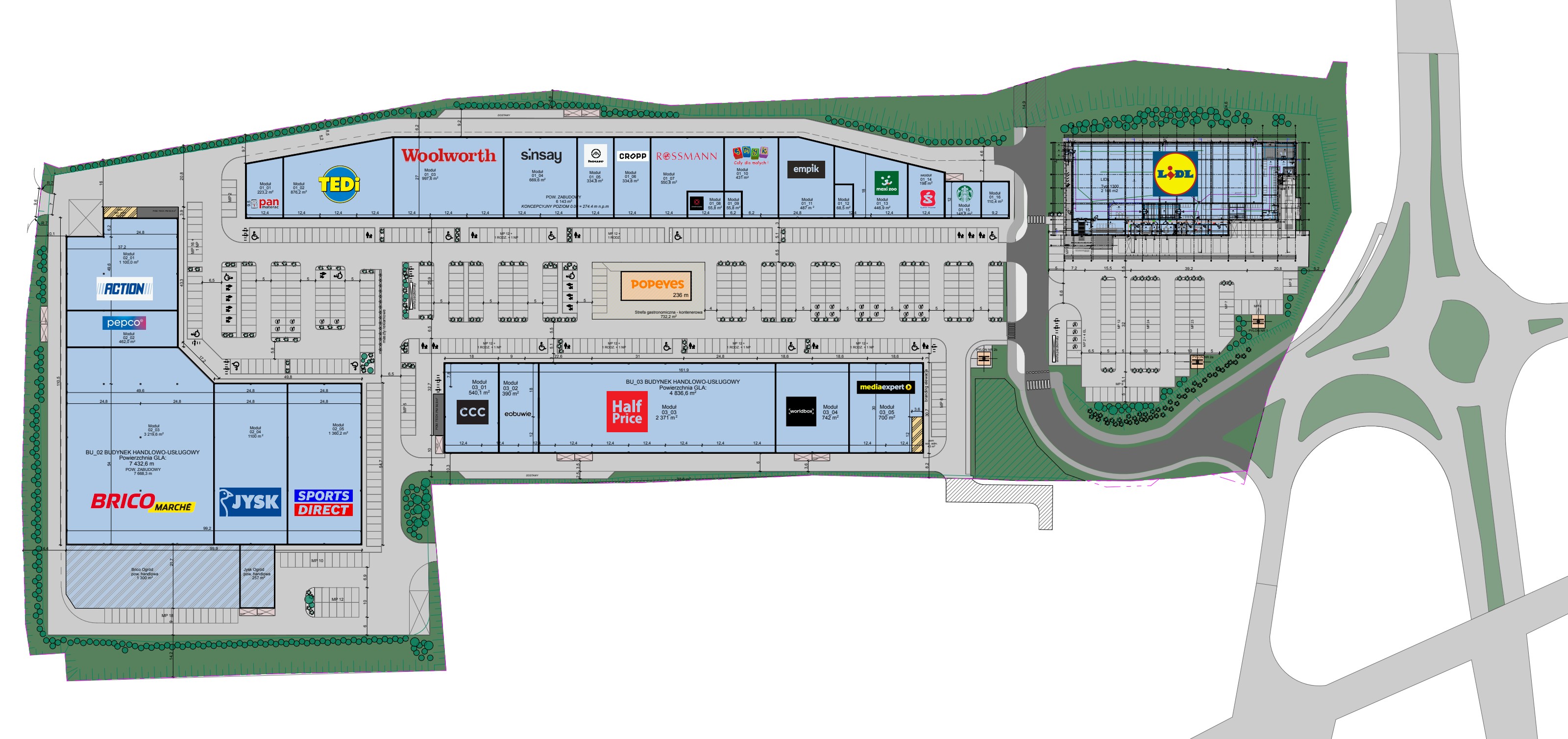 Plan zagospodarowania terenu — Park Handlowy Żory, Al. Armii Krajowej